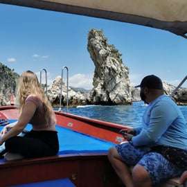 Centro de Taormina e passeio de barco: Isola Bella e Gruta Azul