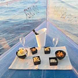 Scilla: sunset aperitif aboard the Explorer transparent boat