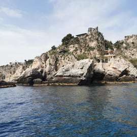 Centro de Taormina e passeio de barco: Isola Bella e Gruta Azul