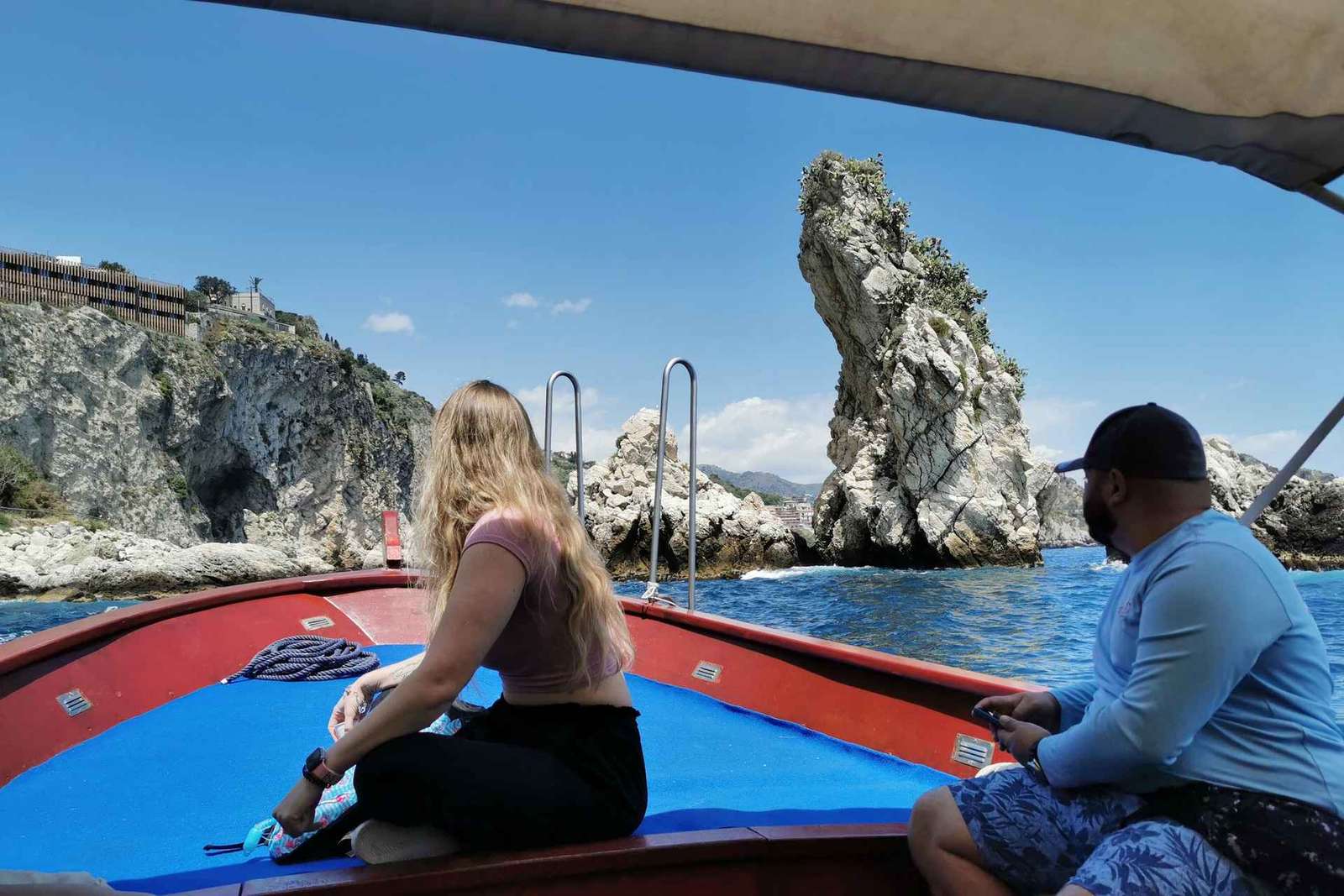 Centro de Taormina e passeio de barco: Isola Bella e Gruta Azul